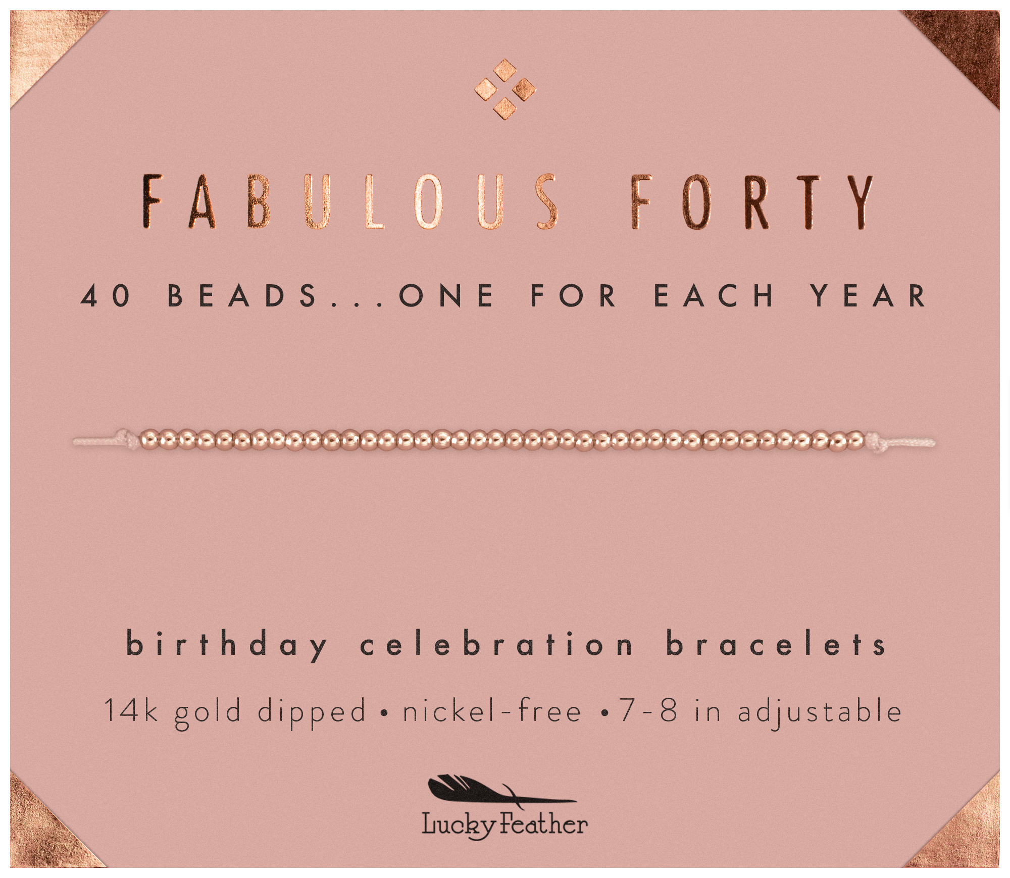 Lucky Feather - Wholesale Beaded Bracelet - 40th Milestone Birthday Bracelet - A Bead for Each Year7