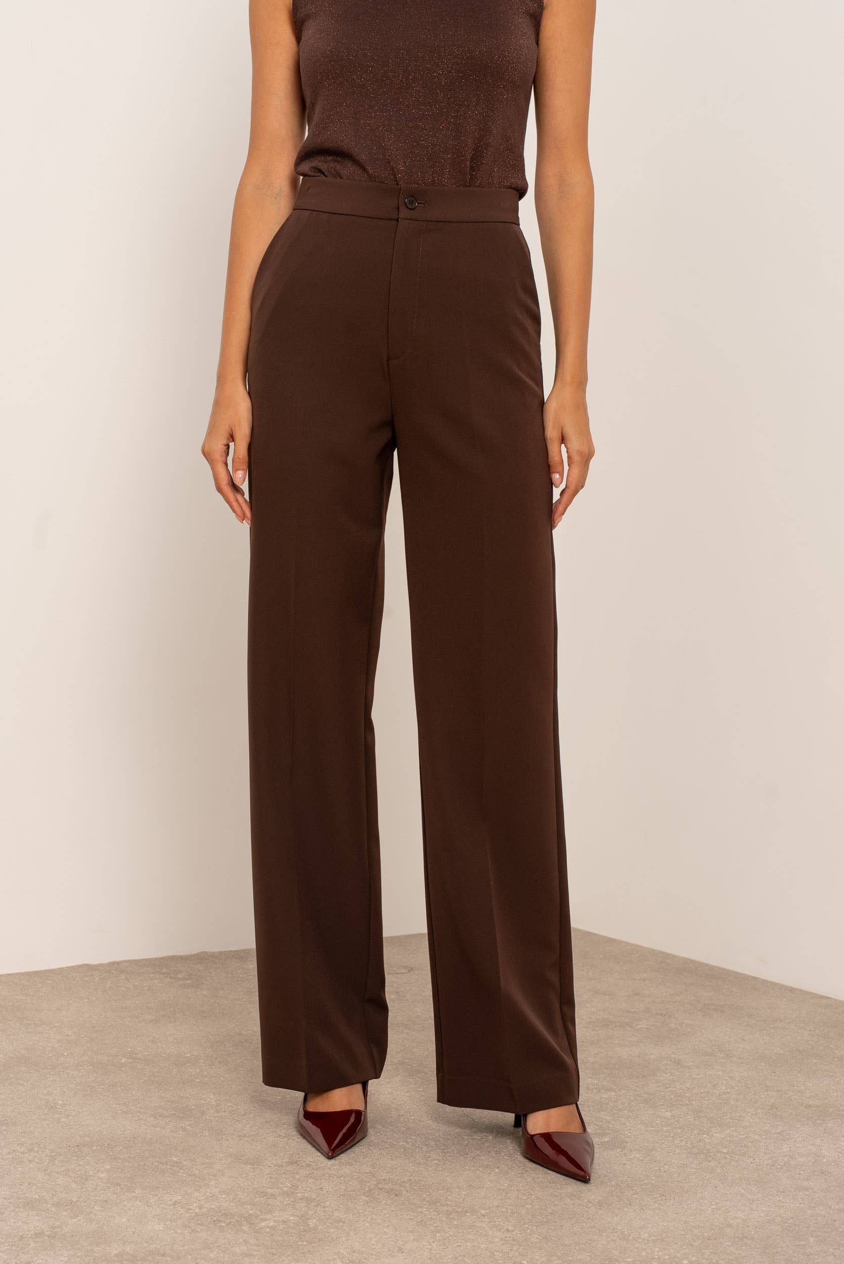 Attentif Paris - Vente Pantalon – femme - [Timeless] Pantalon unie coupe droite42