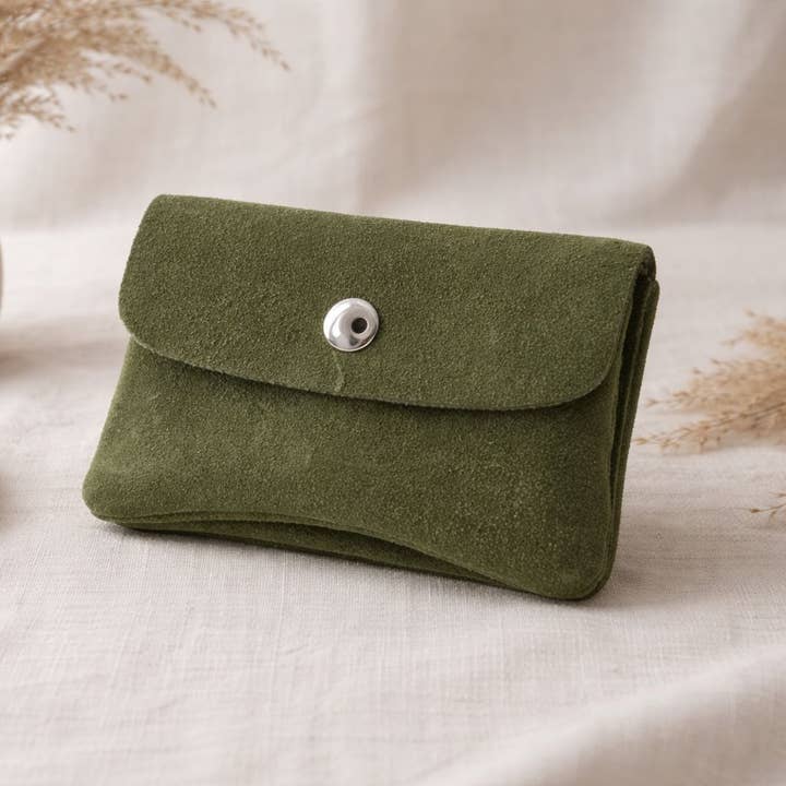 Mini wallet suede green for wholesale by Ibiza Boutique
