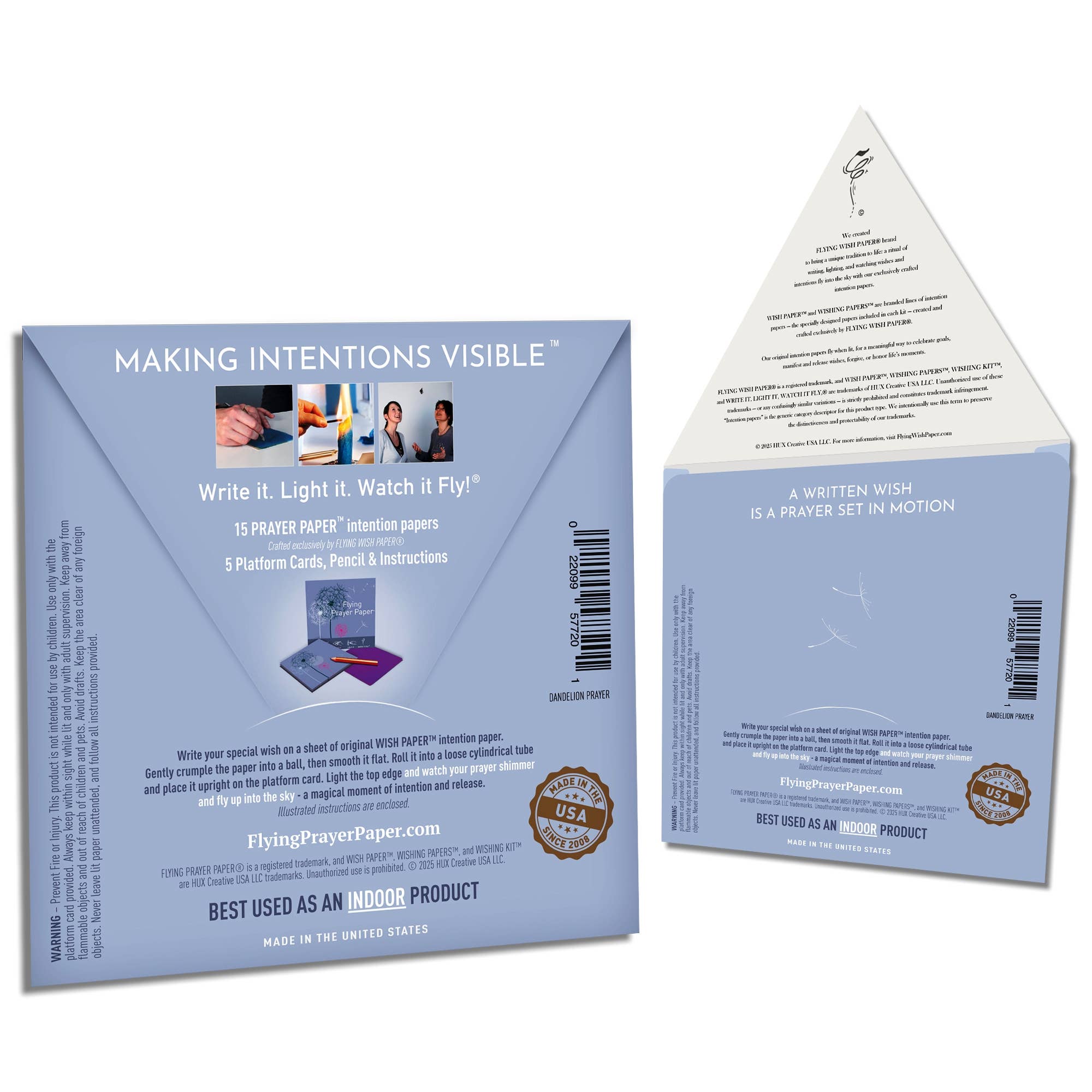 FLYING WISH PAPER ® - Wholesale Meditation Supplies - DANDELION PRAYER / Mini / 15 Ritual WISH PAPER™ +Accessories1