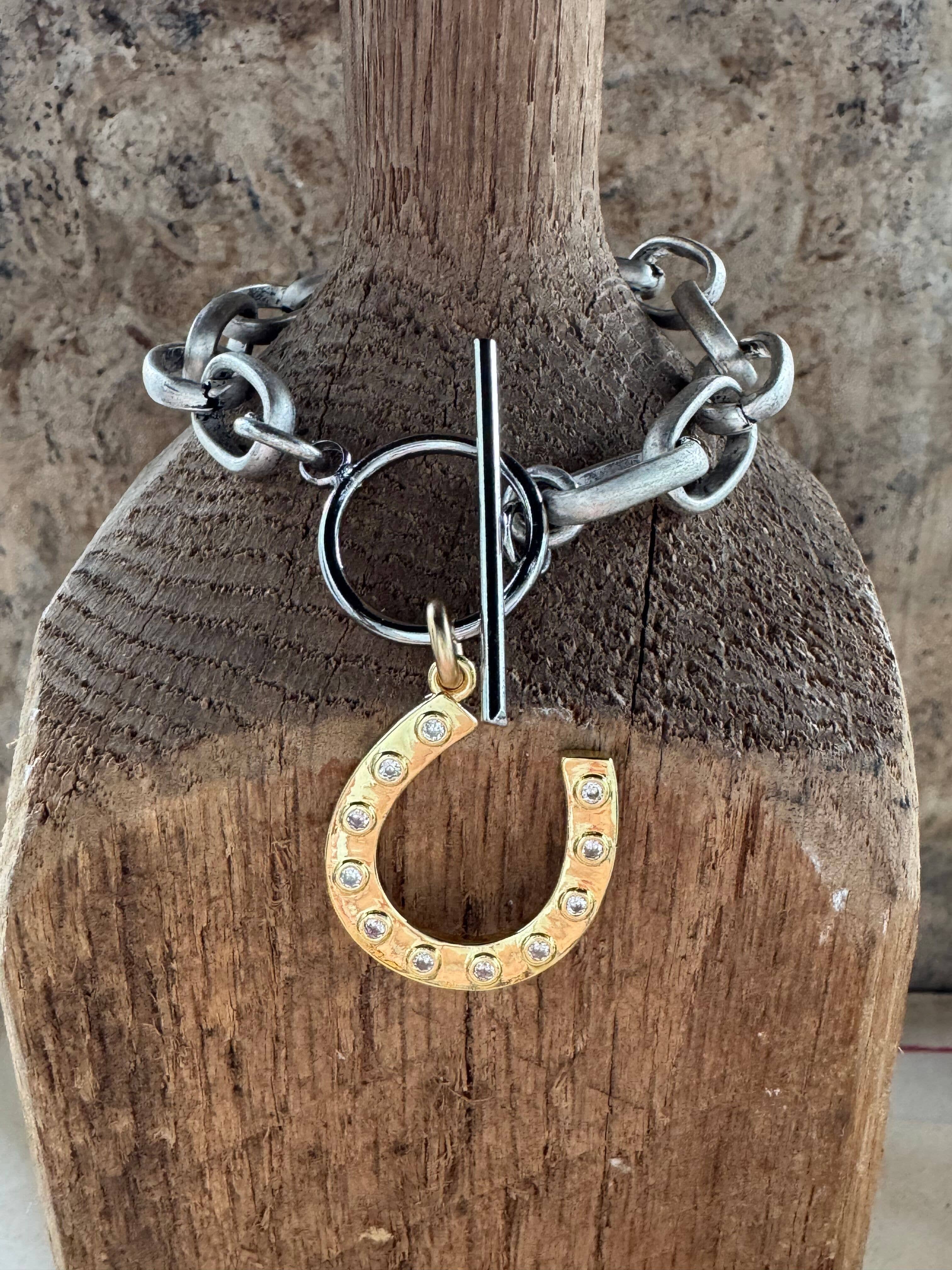 Loulu Designs - Wholesale Charm/Dangle Bracelet - Mixed Metal Horseshoe Charm Bracelet3