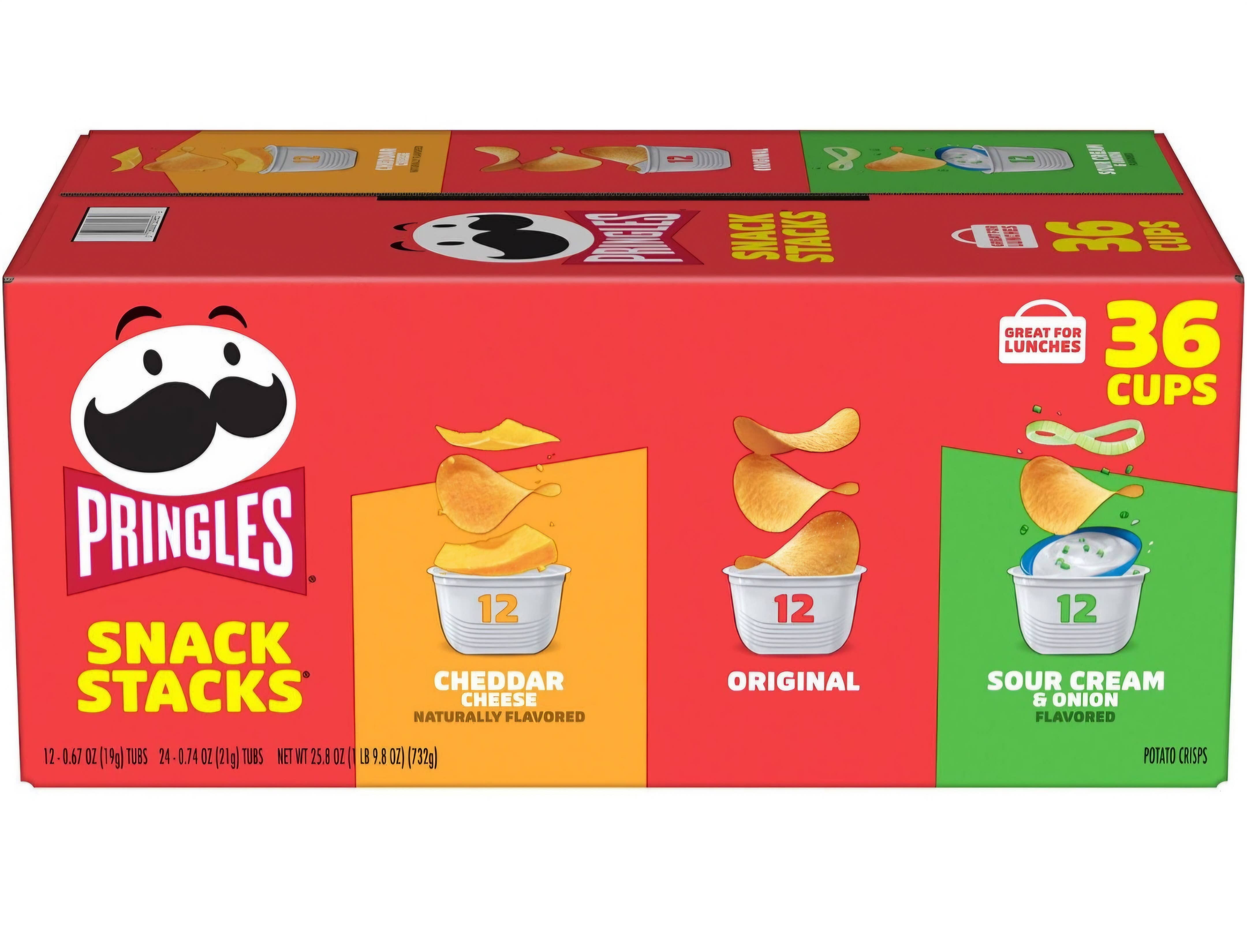 Majestic Wholesale - Wholesale Chips - Pringles Snacks Stacks Variety Pack Chips, 36CT