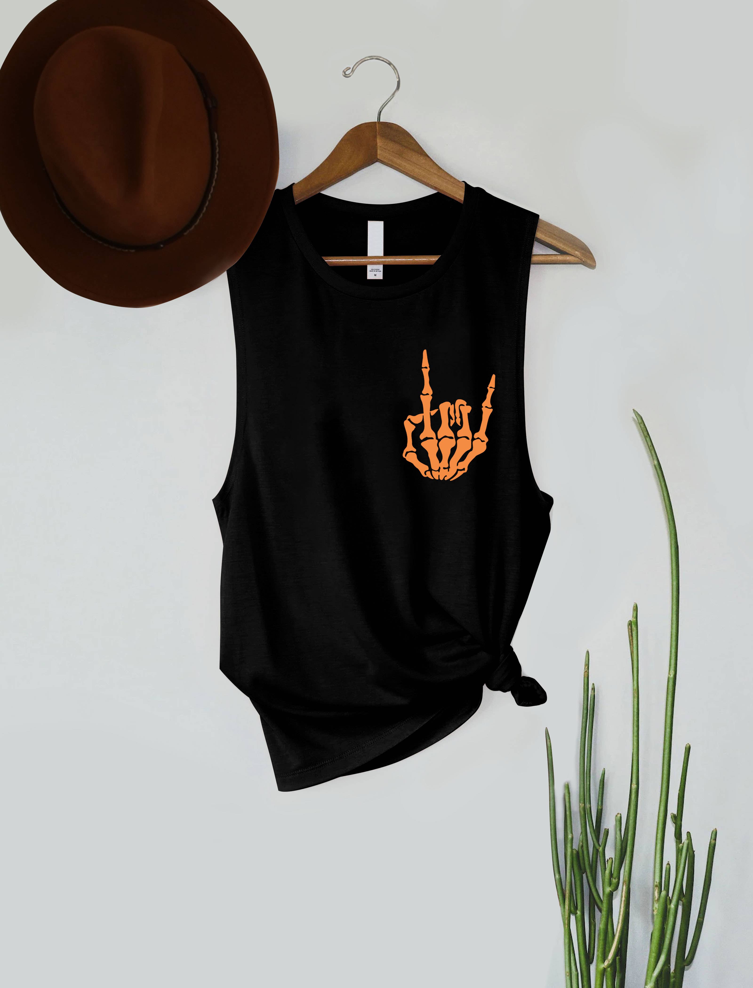 PINK NABI - Wholesale Tank Top - Women's - Halloween Skull hand0