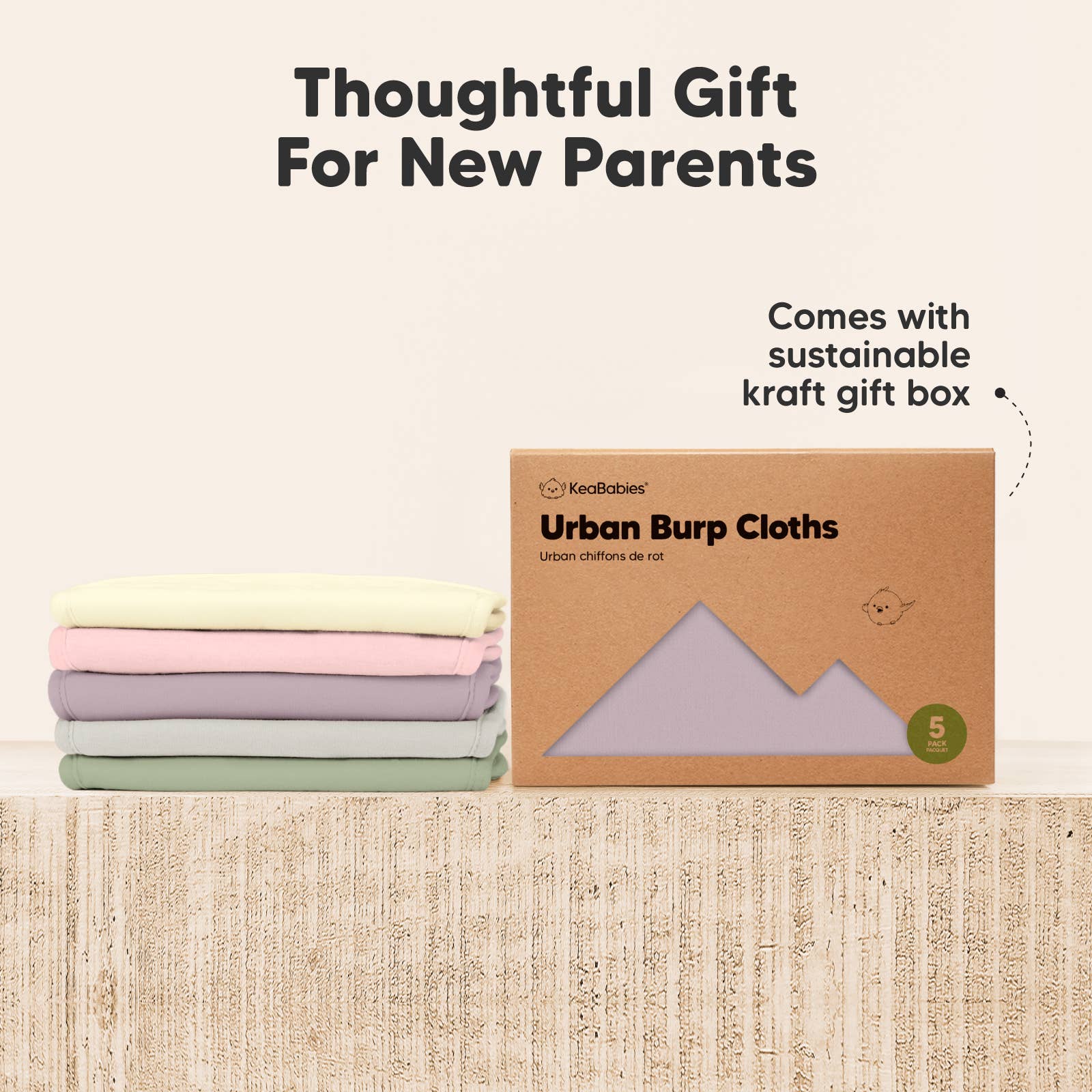 Embrace KeaBabies 5-Pack Urban Burp Cloths for wholesale on Faire8