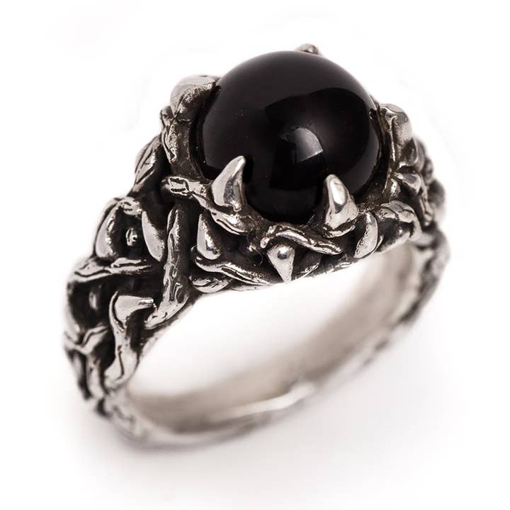 Schwarzer Onyx Baby-Dornring für den Großhandel von Alex Streeter