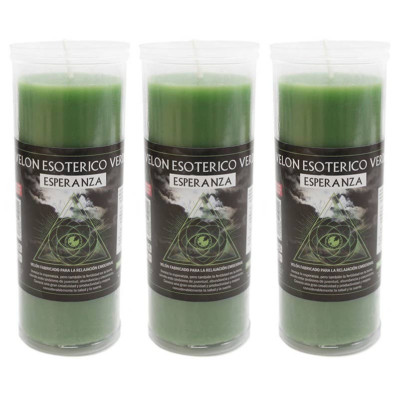 Ethike.eu - Vendita all'ingrosso Candele votive - Candela esoterica verde - 120 ore2