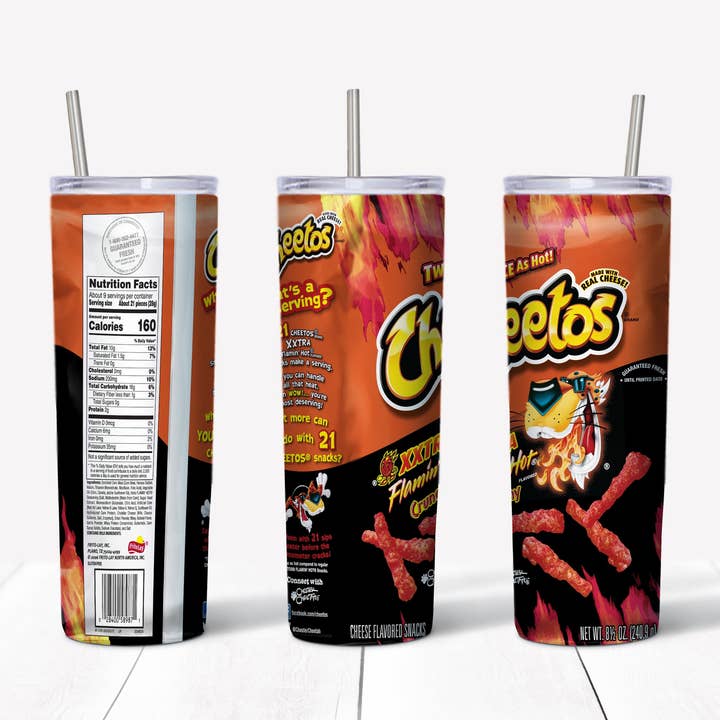 Cheetos XXtra Flamin' Hot, bicchiere dritto da 20 oz per la vendita all'ingrosso da parte di Rustic Pineapple