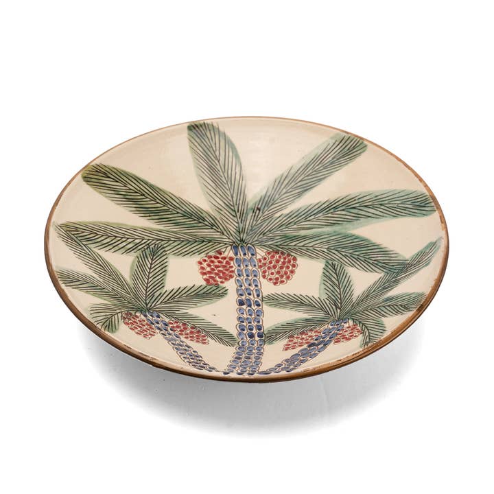 Plato de servir de cerámica Palm para venta al por mayor de KILIIM