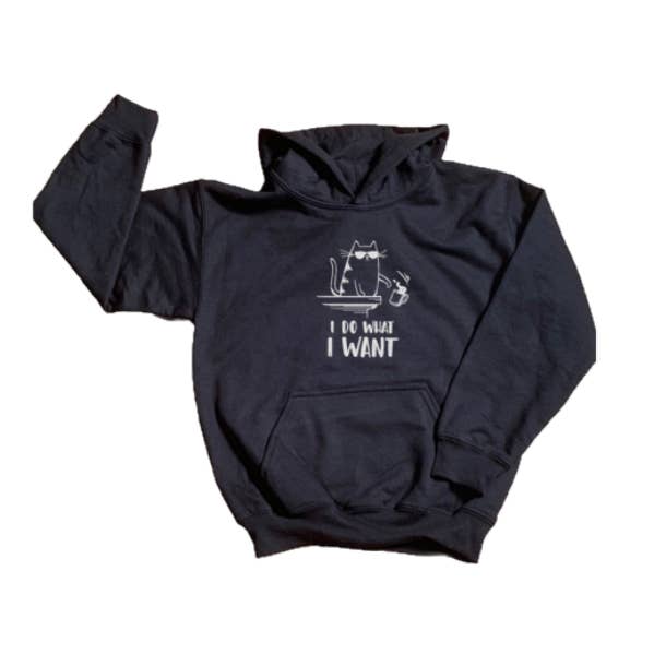 Embroidered Youth Hoodie - I Do What I want for wholesale by EMBELLISH By Kathleen