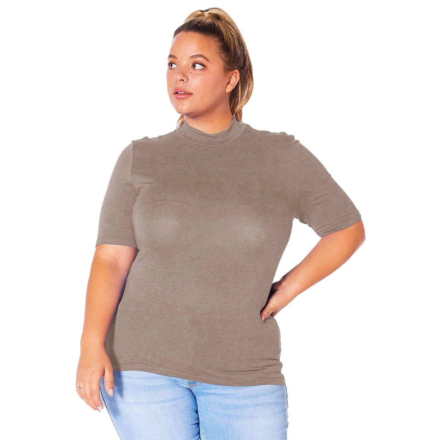 Robin K – wholesale Stickad topp - Dam – Plus size långärmad polotröja med åtsittande passform27