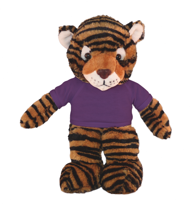 Plushland - Vendita all'ingrosso Peluche - Bambini e neonati - Peluche Floppy Tiger con maglietta personalizzata 12"9