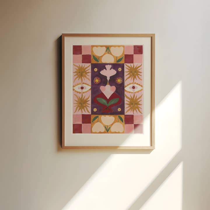 Mother Bird Tapestry (Garnet) for wholesale by Meredith Walker Studio