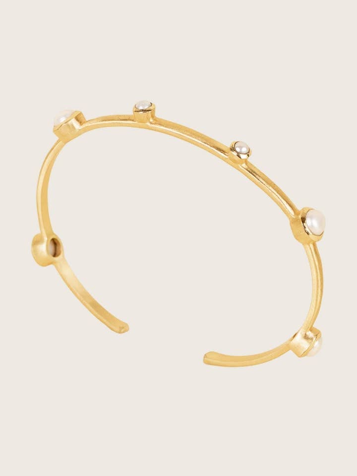 Bracelet en topaze bleue plaqué or fin recyclé 18K Ashni pour la vente par SHANSHAN