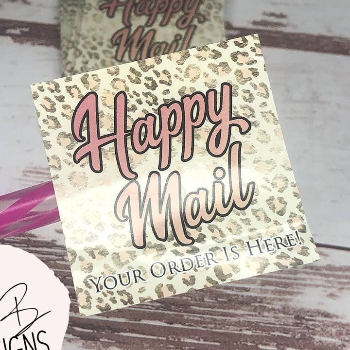 LLB Designs Studio – Engroshandel Klistermærke – Happy Mail-klistermærke | Peel Back Matte Laminat klistermærker | Tak klistermærker | Klistermærke #: 2S001 | Klar til levering0