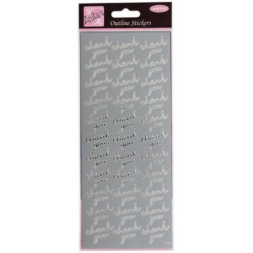 Anita's Outline Stickers, Verses, Thank You, Silver for wholesale by West Design Products