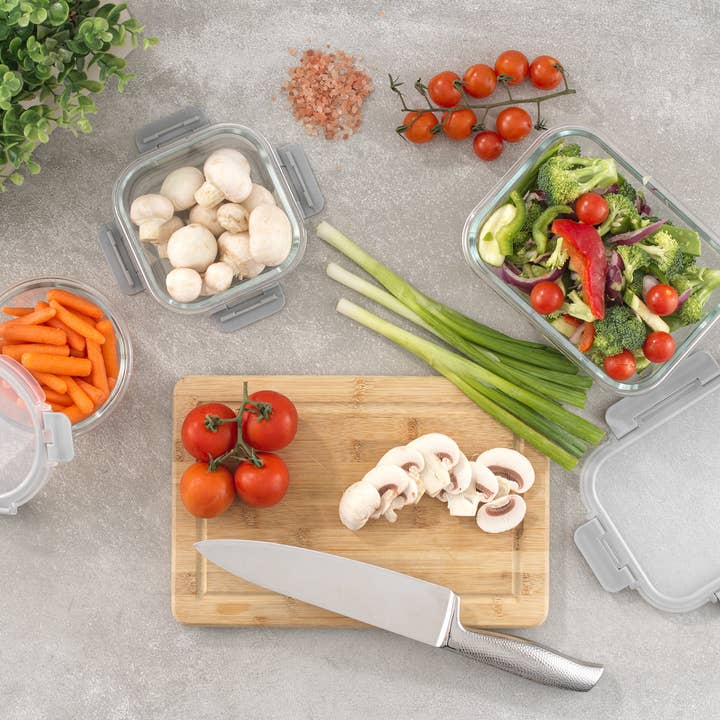 JoyJolt - Wholesale Food Storage Container - JoyFul 12 Glass Storage Containers With Grey Leakproof Lids