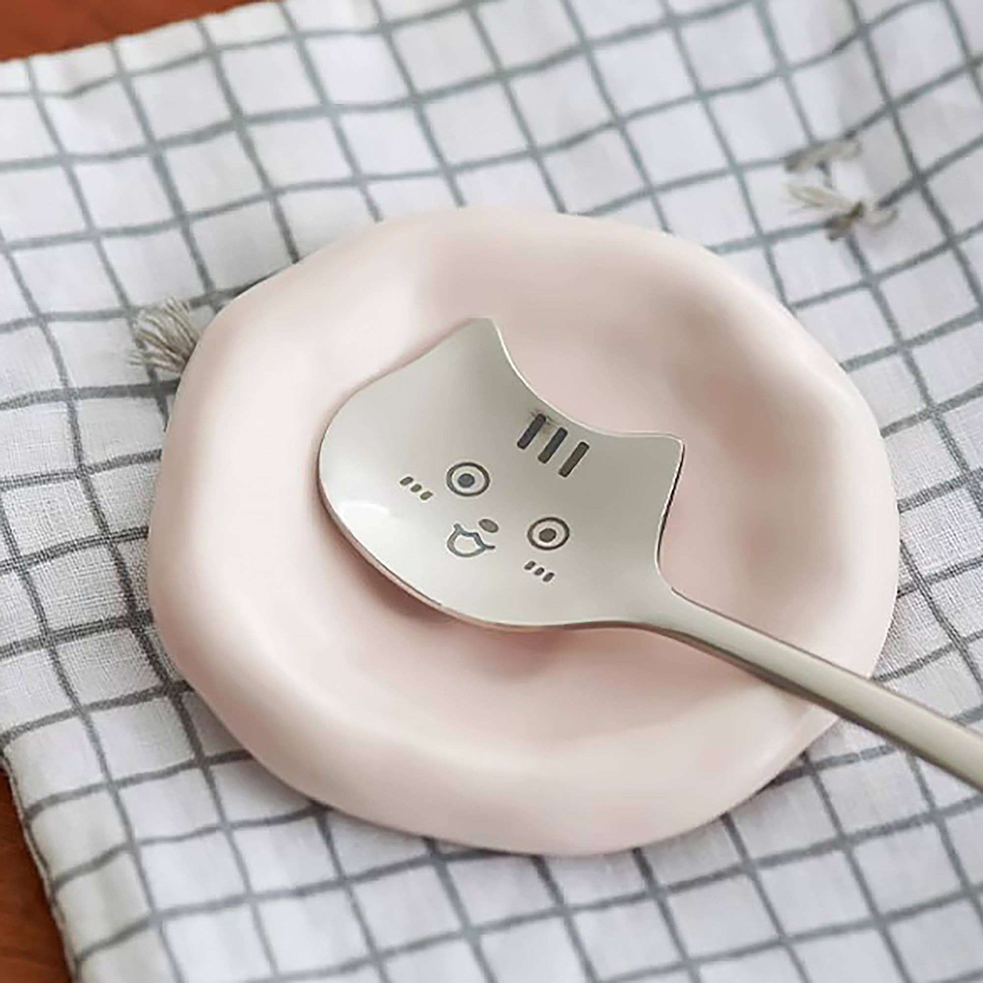 MinoCraft - Vendita all'ingrosso Cucchiai da cucina - Cucchiaio in acciaio inossidabile con incisione di gatto carino5