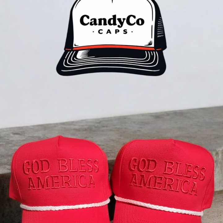 The Candy Collections - Wholesale Trucker Hat - Unisex - God bless America 4th July Embroidered cap trucker Hat 2
