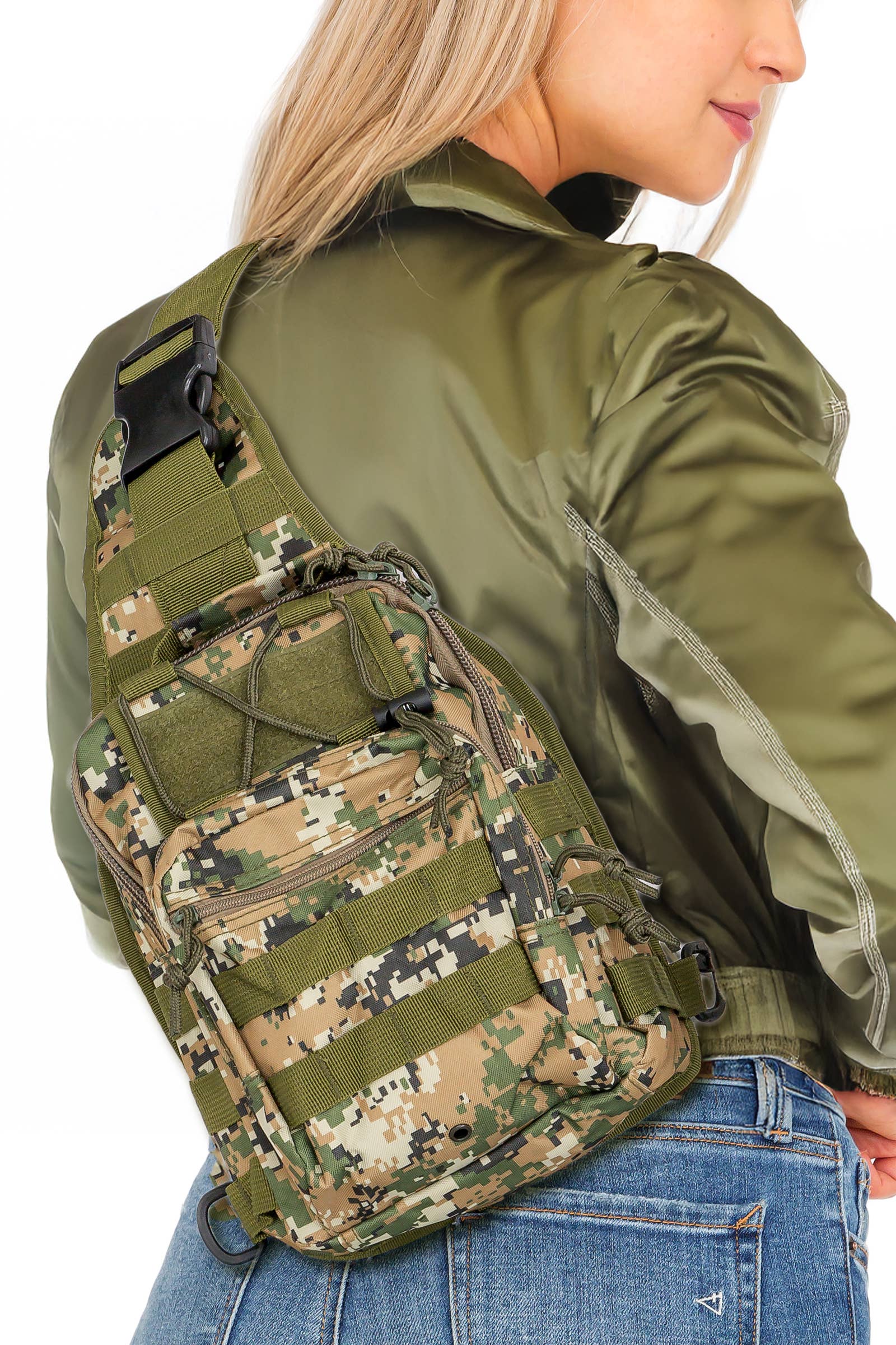 Cap Zone - Venta al por mayor Bolsos bandolera - Unisex - Bolso de Bandolera Táctico de Alta Resistencia con Camuflaje Digital7