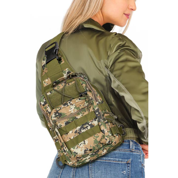 Cap Zone - Wholesale Crossbody Bag - Unisex - Digital Camo Tactical Heavy Duty Poly Sling Bag7