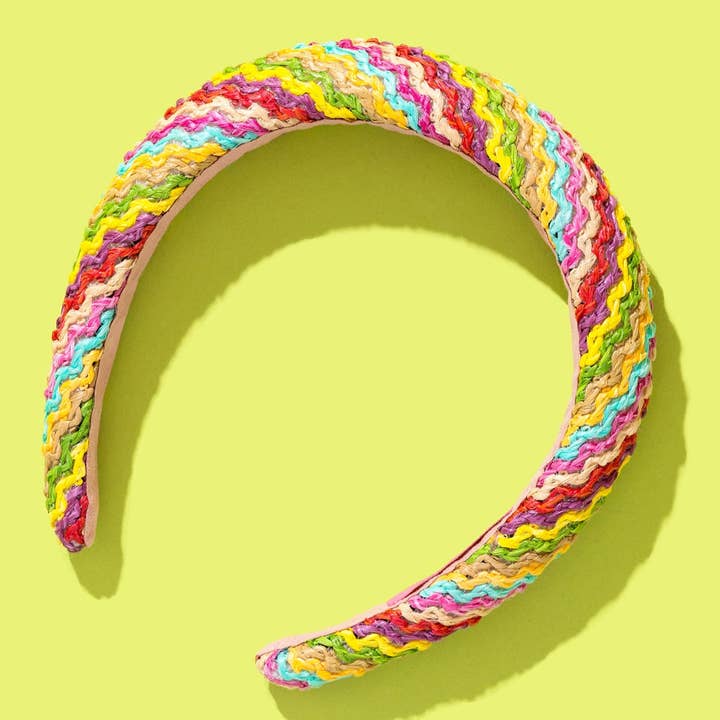 *EN SOLDE* Bandeau rembourré - Rotin - Vagues colorées - Ava pour la vente par Taylor Elliott Designs