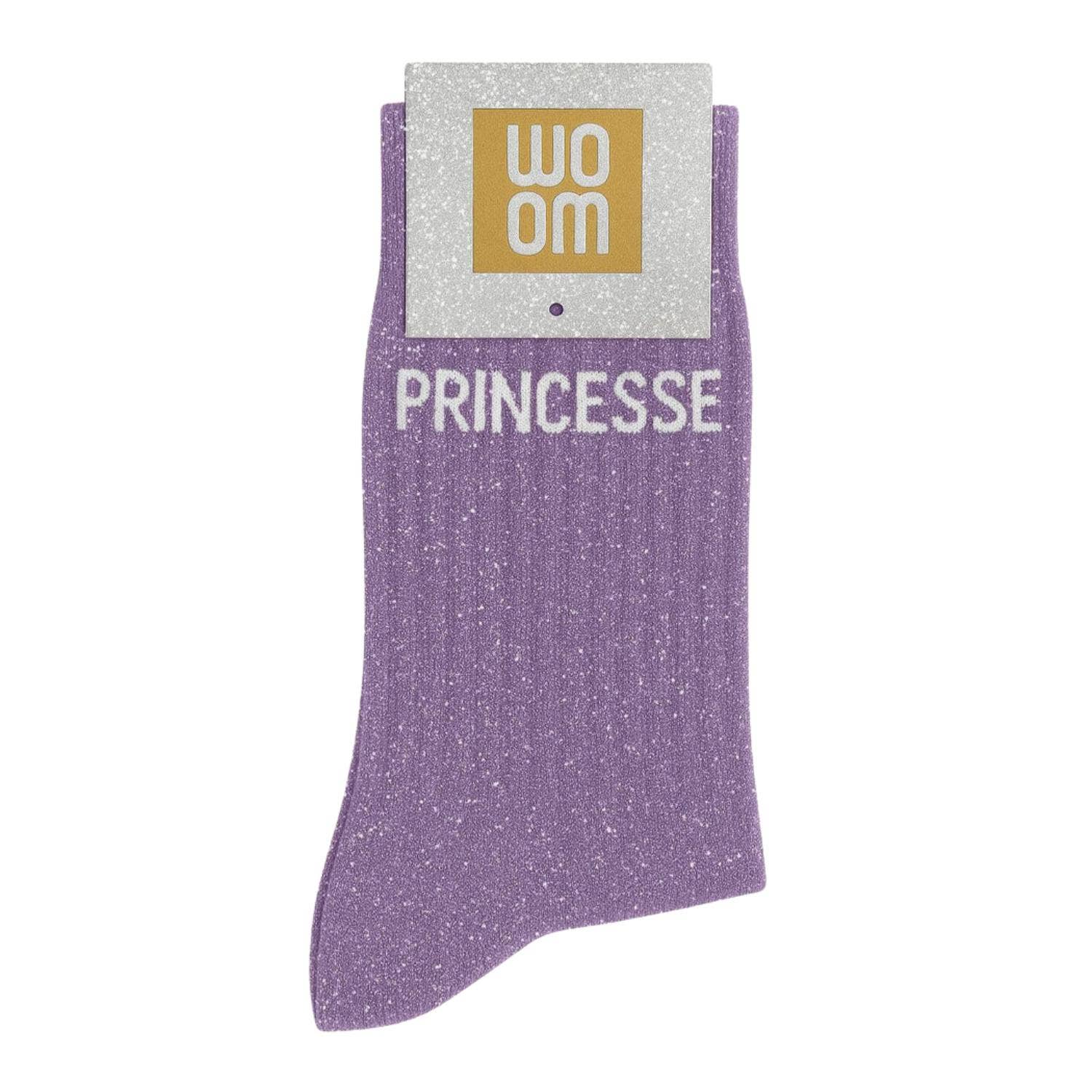 ChoO - Wholesale Socks - Kids - "Princess" Message Glitter Socks Purple0