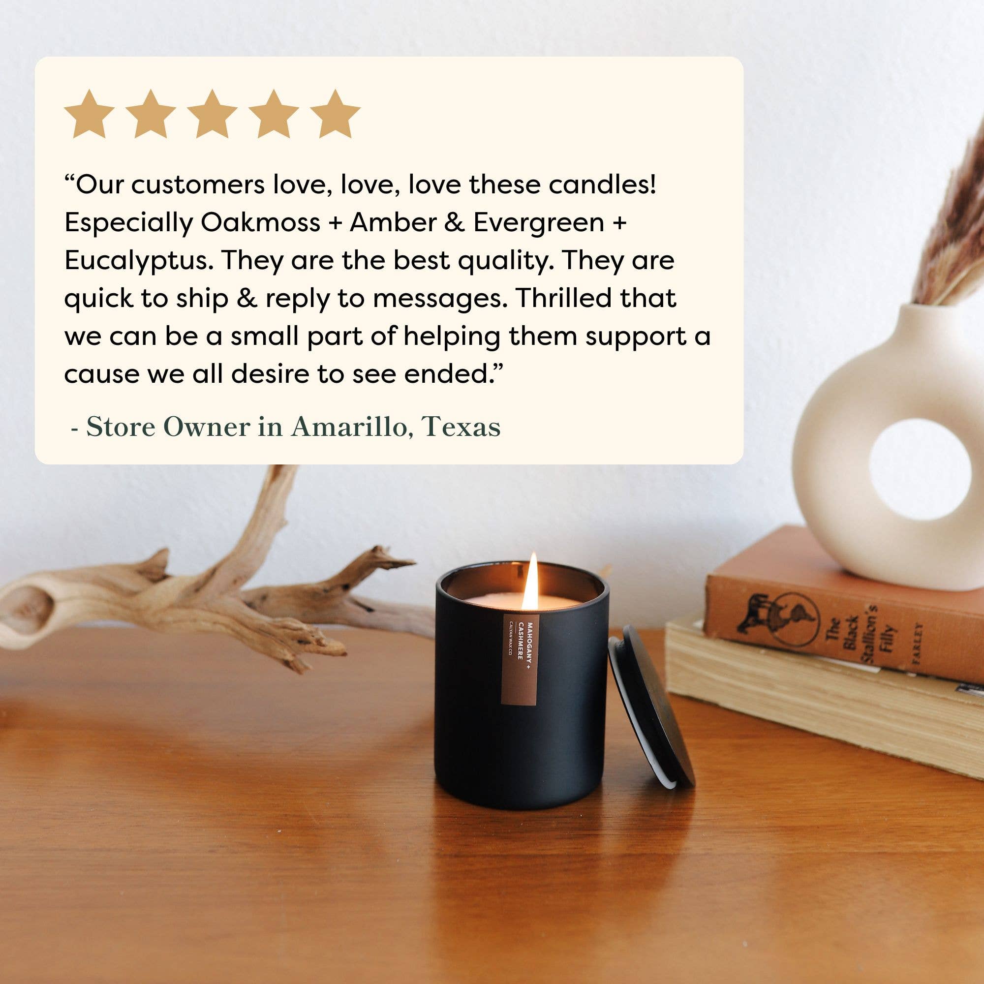 Calyan Wax Co. - Wholesale Jar/Filled Candle - Desert + Agave - Matte Black Tumbler Soy Candle4