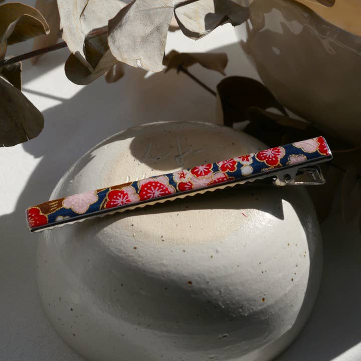 Grampo de cabelo de papel japonês grande - Plum por atacado de Dix janvier