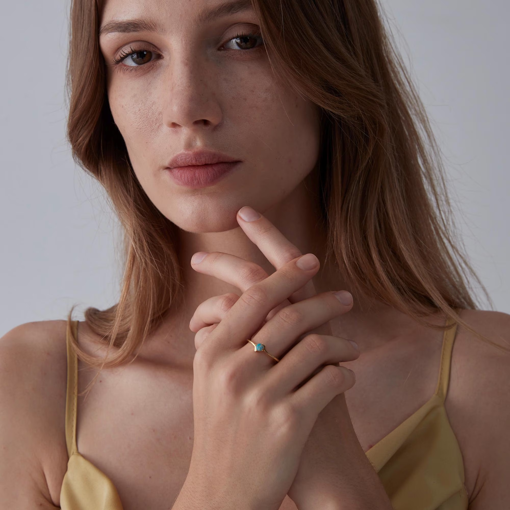 Perimade & Co. LLC - Wholesale Single Stone/Solitaire Ring - Natural Opal Stacking Thin Band Ring in 925 Sterling Silver3