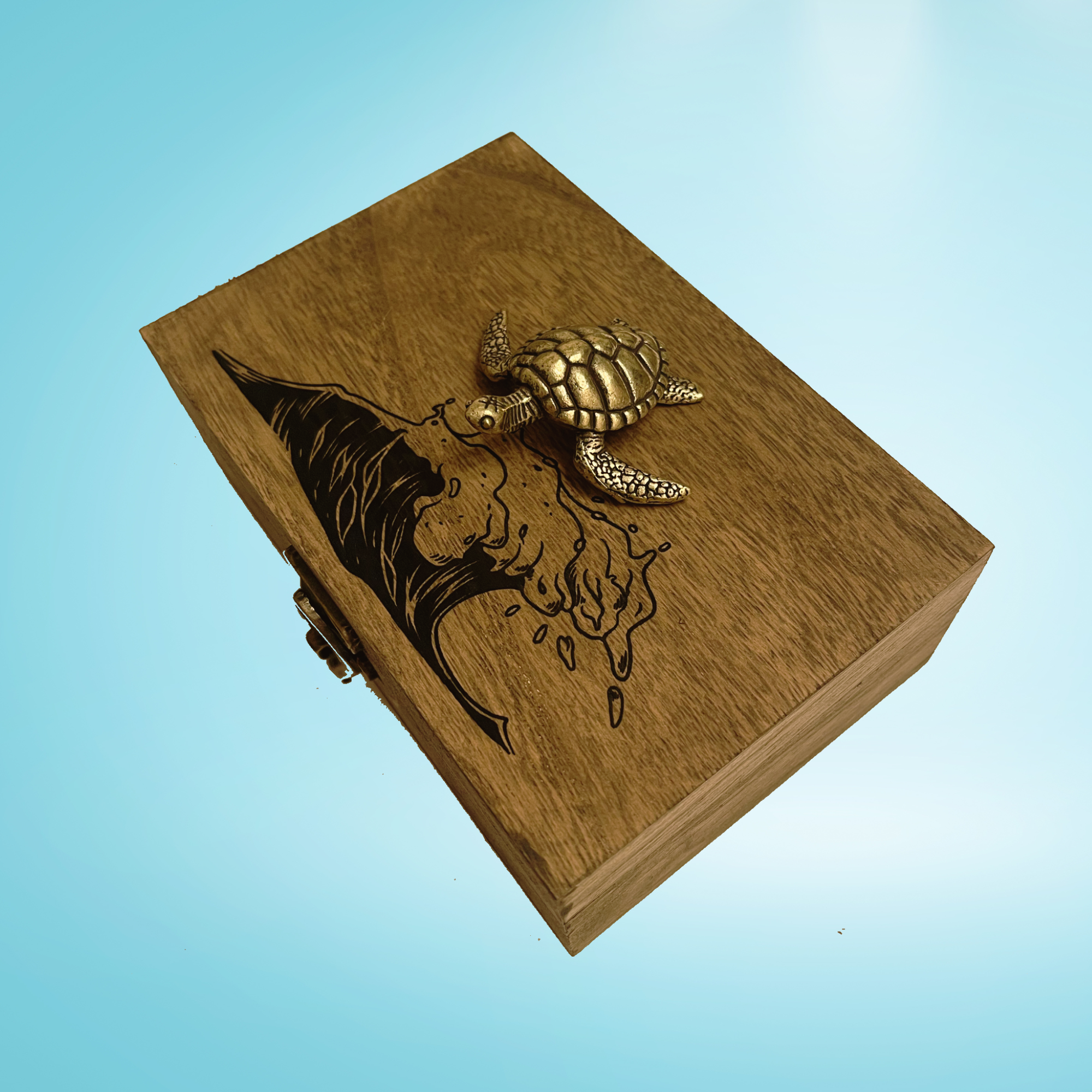 Timeless Motifs – wholesale Jewellery box/organiser – Sea Turtle Wooden Keepsake Box, beach turtle lovers gift box4