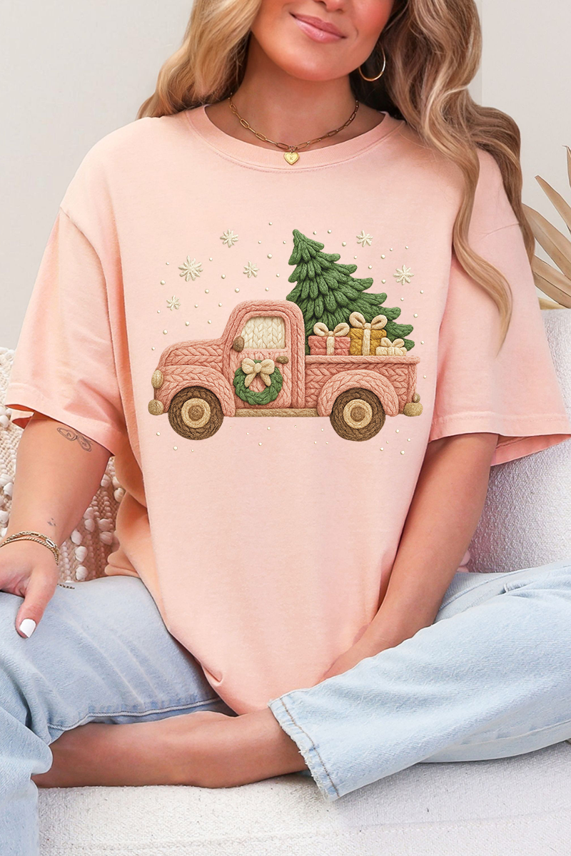 Wholesale Accessory Market - Wholesale Screen Printed T-Shirt - Women's - Faux Yarn Holly Jolly Haul Comfort Colors Adult Ring-Spun Cotton Tee8