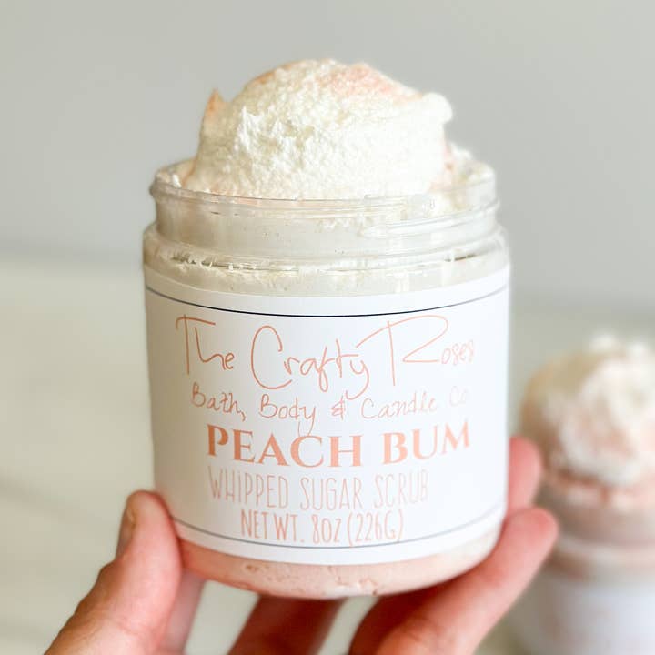 The Crafty Roses – Engroshandel Bodyscrub/eksfolierende produkt – NY! Peach Bum pisket sukkerskrubbe1