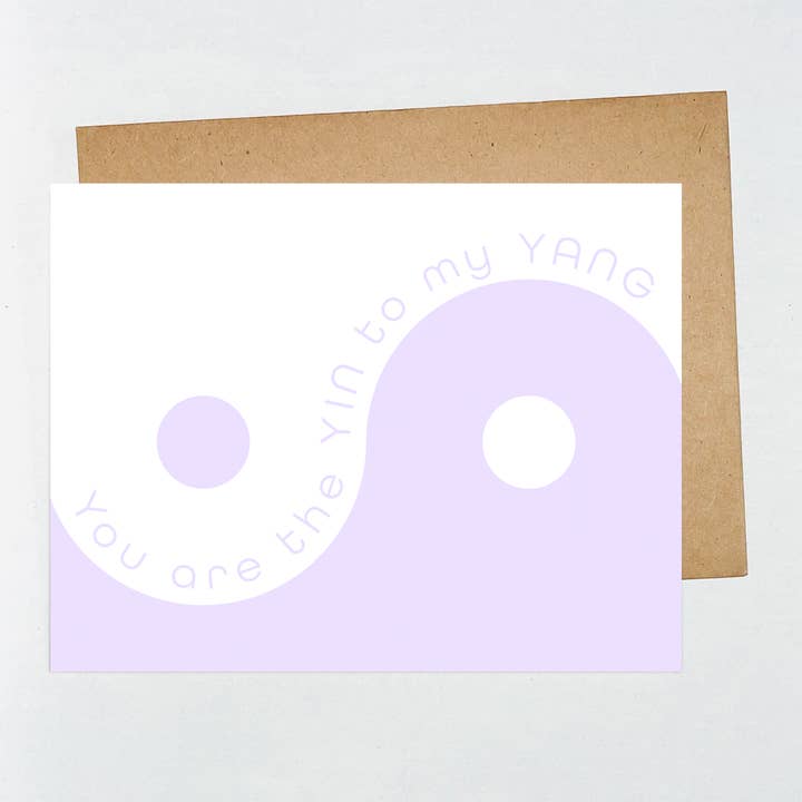 Carte d'amitié Yin Yang violette et lavande pour la vente par Iome