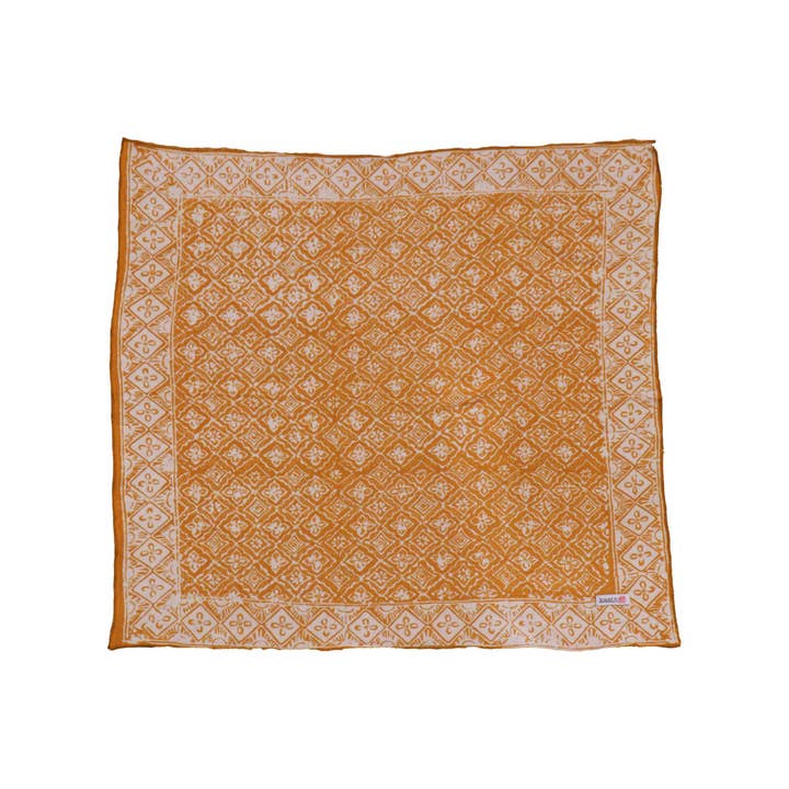 Kasih Co-op – wholesale Bandana – Women's – Hand Dyed Batik Bandana, 100% Soft Cotton, Yellow Fall Color