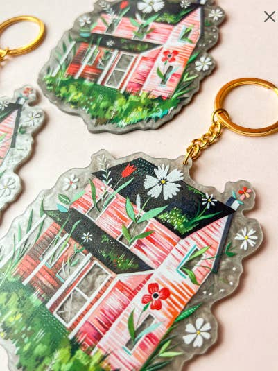Prairie House Keychain for wholesale by Katie Daisy