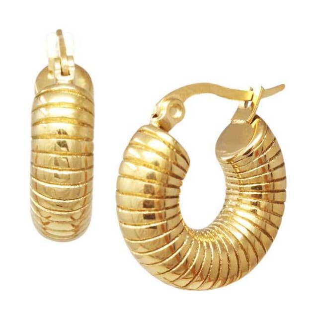 Kennedy Textured Chain Mini Hoops for wholesale by Nanda Jewelry