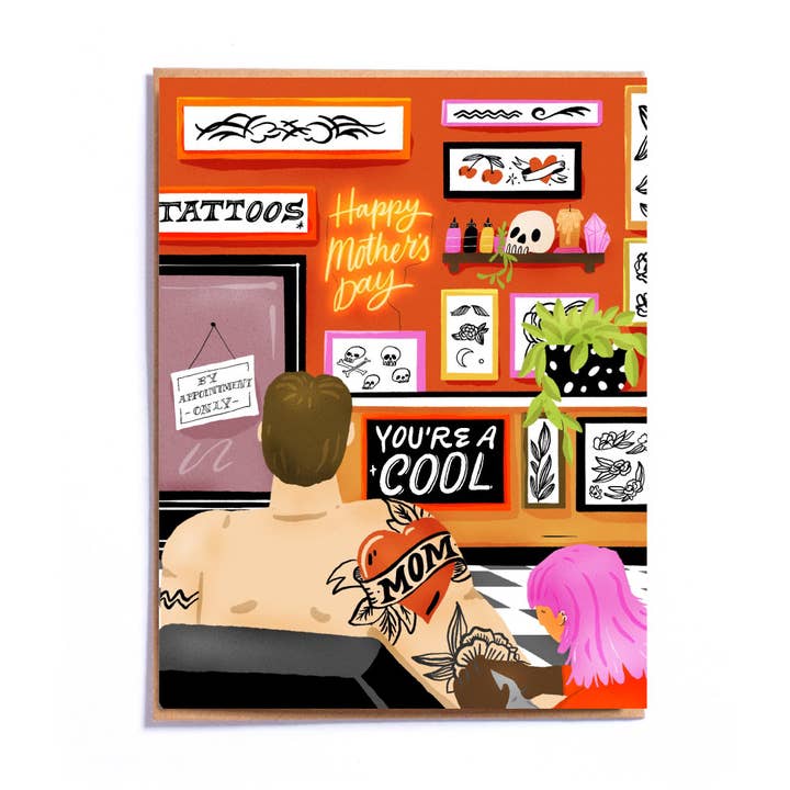 You're A Cool Mom Tattoo Card - Mother's Day Card for wholesale by Hartford Prints!