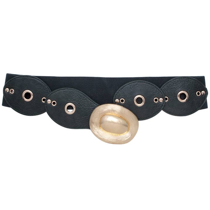 METAL ROUND DESIGN ELASTIC BELT, BT 269 for wholesale by JOIA ACCESSORIES