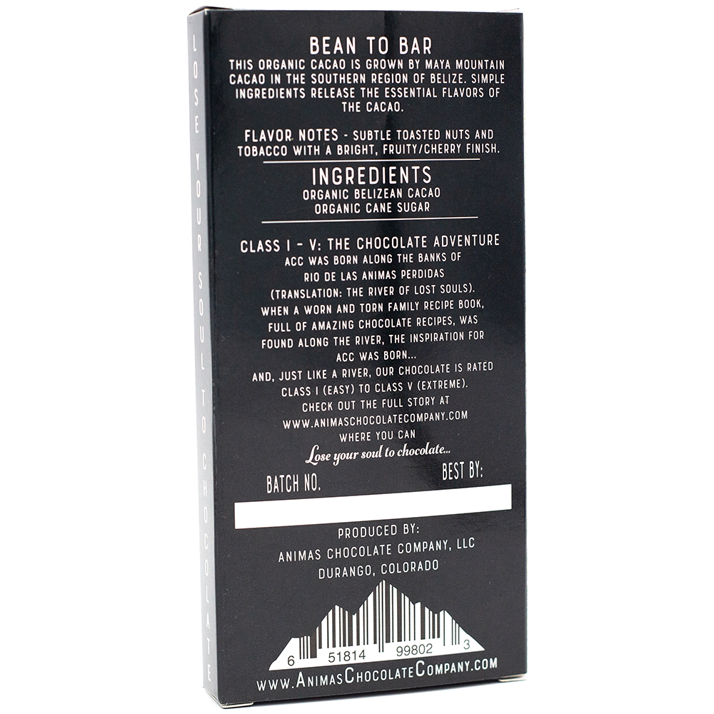 Animas Chocolate Company - Wholesale Chocolate Bar - HIGHLINE BAR-BELIZE; BEAN-TO-BAR2