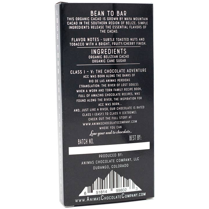 Animas Chocolate Company - Wholesale Chocolate Bar - HIGHLINE BAR-BELIZE; BEAN-TO-BAR2
