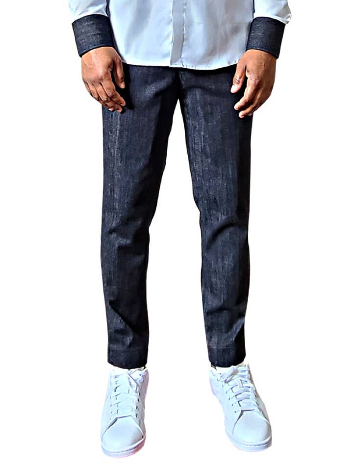 Black Cashmere Denim Trouser for wholesale by Isaiah Hemmingway