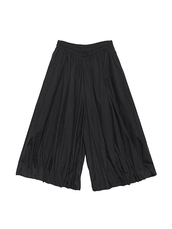 Stylish Black Solid Color High Waisted Wide Leg Pants for wholesale on Faire9