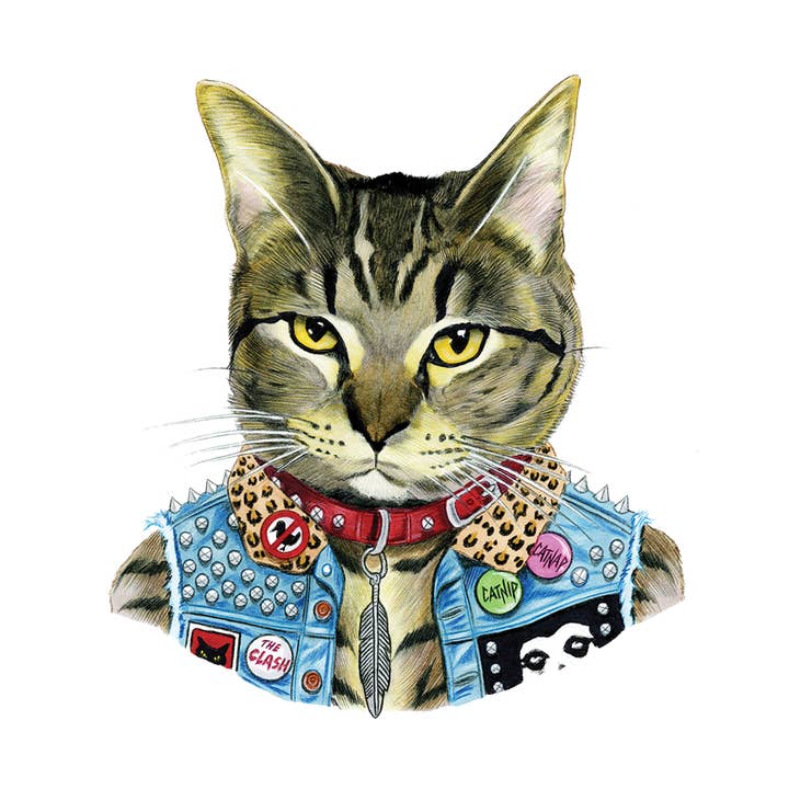 Punk Cat Tattoo Pair for wholesale by Tattly