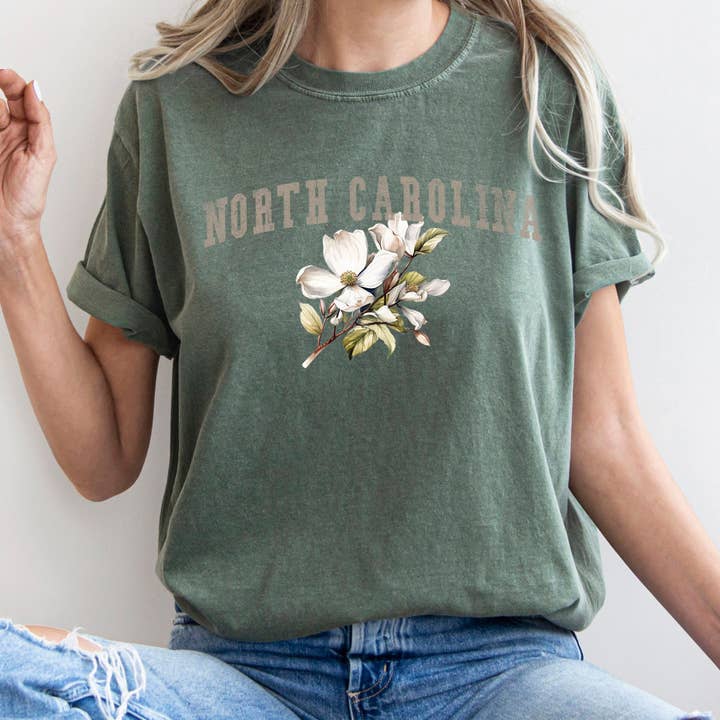 Refinery Number One LLC - Wholesale Screen Printed T-Shirt - Women's - North Carolina State Flower T-shirt