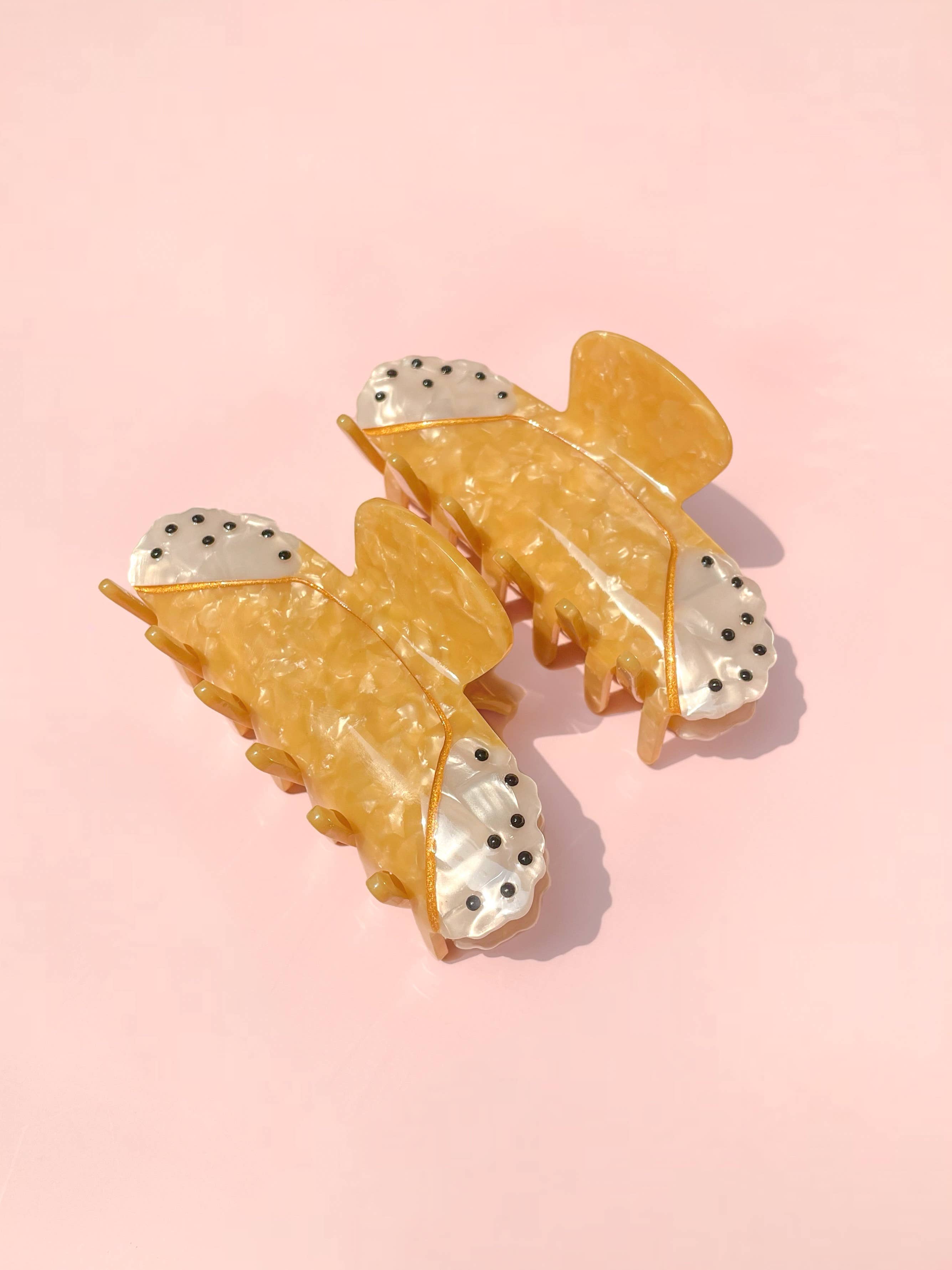 Line & Co - Wholesale Hair Clip - Women's - Holy Cannoli Chocolate Chip Claw Clip // Cellulose Acetate4