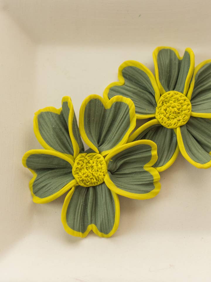 Large Flower Stud, Clay Earrings, Polymer Clay, Statement for wholesale by Lace & Pine Studio