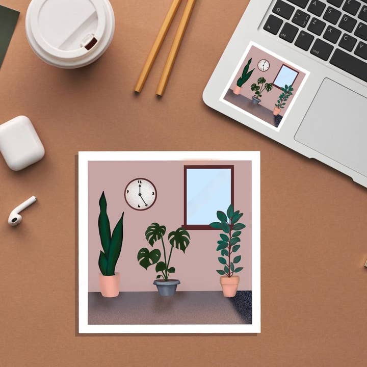 Plants On The Wall Sticker for wholesale by The Primal Vinyl Shop