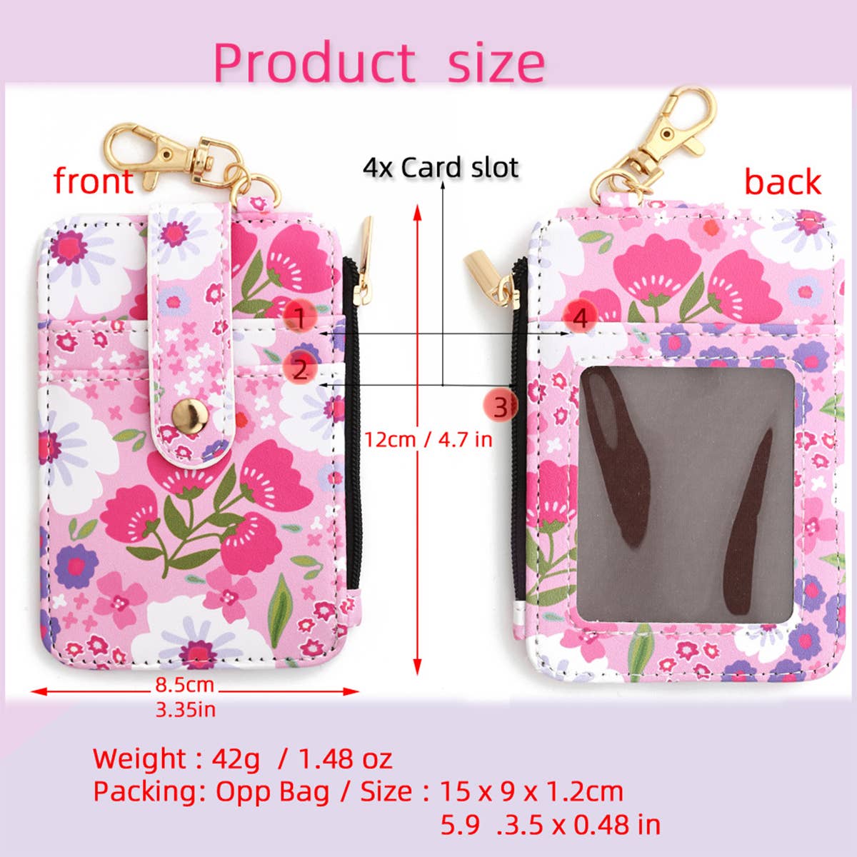ACCITY - Wholesale Card Holder - Women's - PRINTED HEM CARD HOLDER WALLET KEYCHAIN_CWMM128711