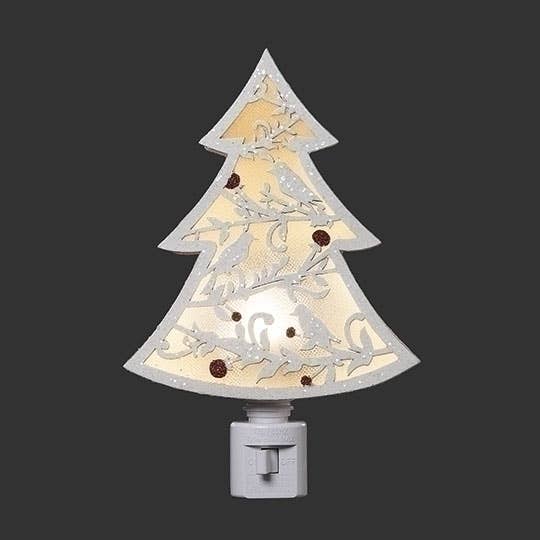 White Tree Nightlight with Red Berries for wholesale by Roman