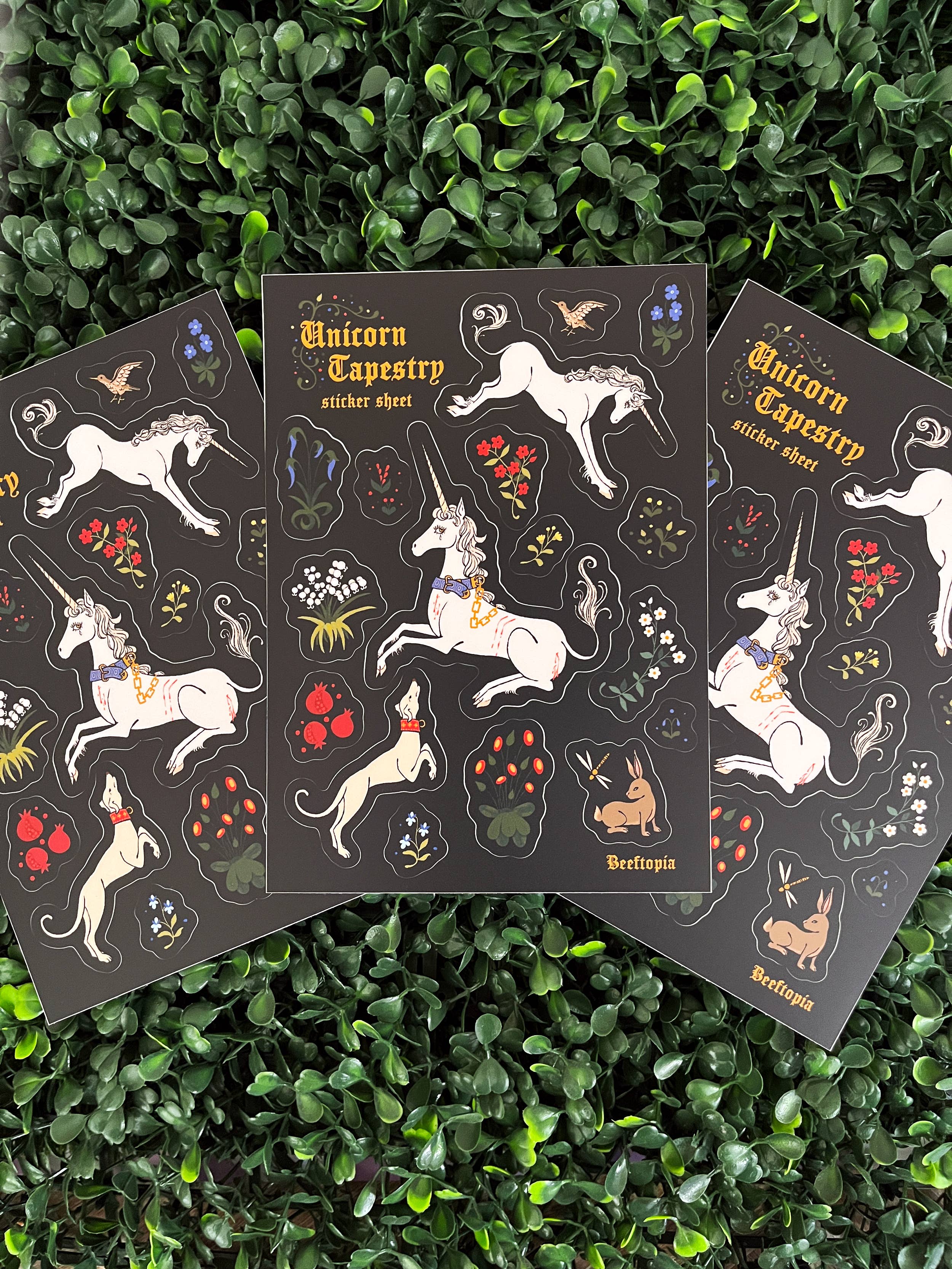 Beeftopia - Venta al por mayor Pegatina - Calcomanías impermeables de vinilo medievales con unicornios4